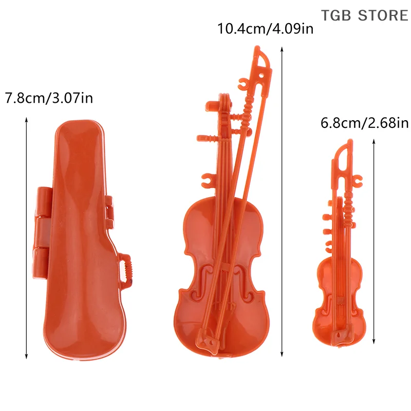 Decoración de instrumentos para casa de muñecas, juego de violín en miniatura Vintage, accesorios para fotos de microescena, juguetes para juego de imitación para niños