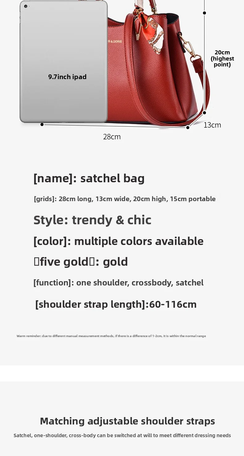 Umhängetasche, rote Hochzeitsgeschenktasche, elegante Handtasche für Damen, Schultertasche – Detail 1