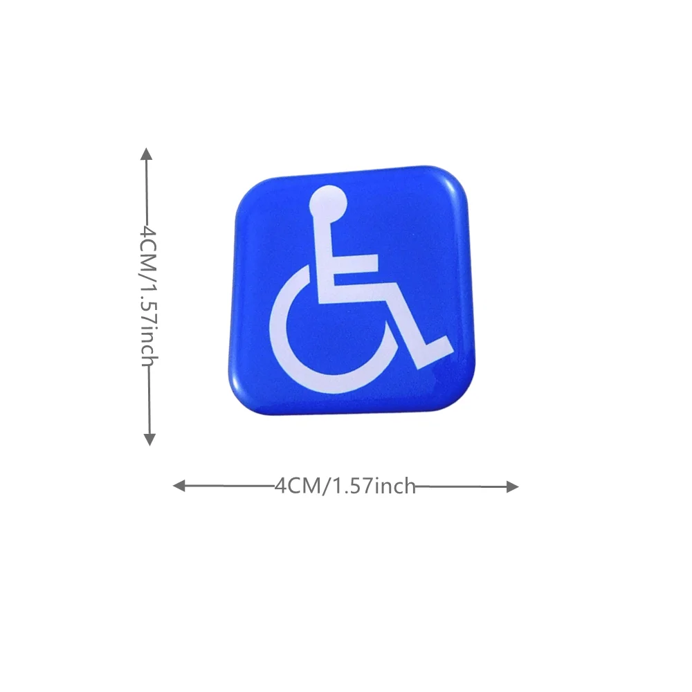 Handicap Square Domed Decal Car Bike Gel Stickers Car Motorcycle Helmet Cars Car Emblems 2pc