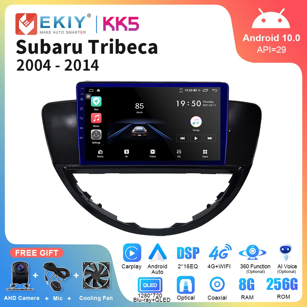 

Автомагнитола EKIY KK5 DSP Android 10 для Subaru Tribeca 2004-2014 GPS-навигация мультимедийный плеер стерео Carplay авто 2 Din DVD