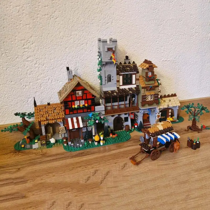 Famous Modern Architecture Scene MOC Building Blocks Medieval Street Scene Modular Architectural Brick Toys Birthday Gifts