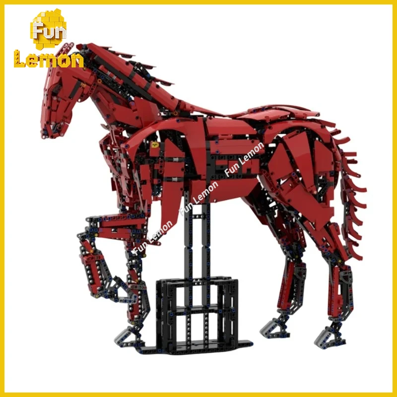 

Technical Mechanical Style Horse Statue, Creative Industrial Steed Sculpture MOC, Handmade Assembly
