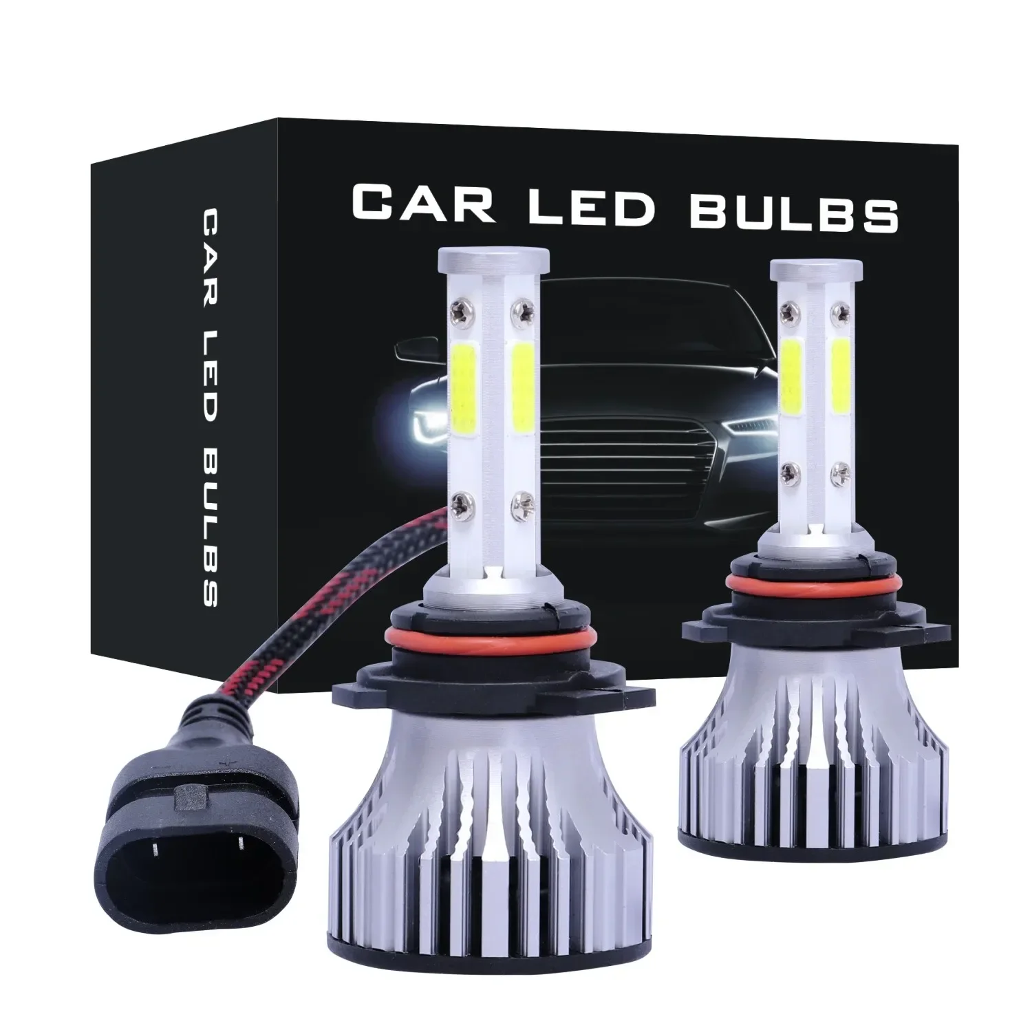 

2 PCS 9012 LED Headlight Bulbs 80w H4 H7 H11 H13 LED Car Headlights 4 Side Lights 5202 9007 9005 9006 COB Bulb Fog Light 6000K