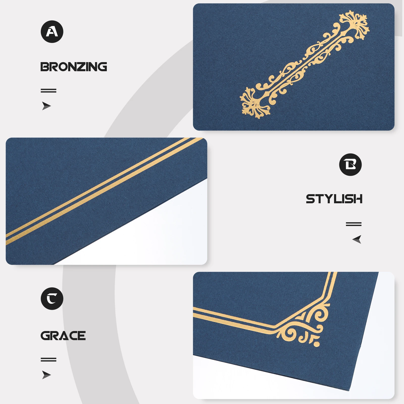 

5 pcs Certificate Cover Foil Graduation Diploma Holders Document Covers Paper Shells Protective Frame for Home Office