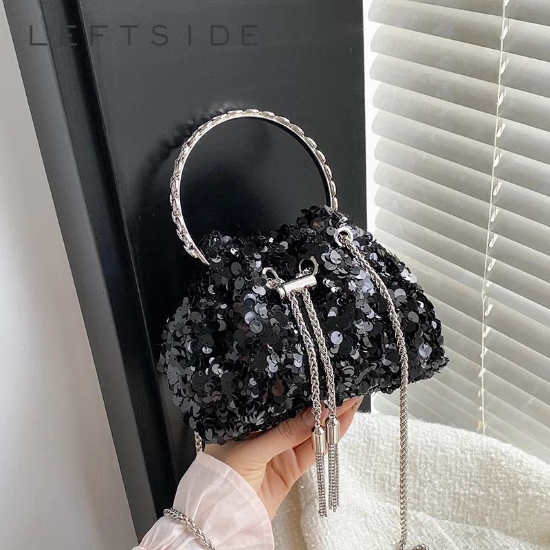 

Women's Cute Mini Sequin Chain Crossbody Bags 2026 New Trend Fashion Luxury Handbags and Purses Party Evening Shoulder Bag