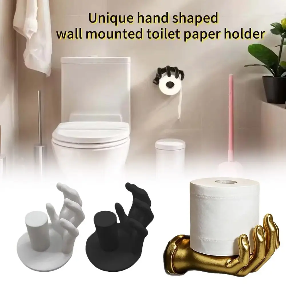 Gothic Style Toilet Paper Decoration Box Black White Black Tissue Storage Stand Wall Mounted Hand-Shaped Toilet Paper Holder