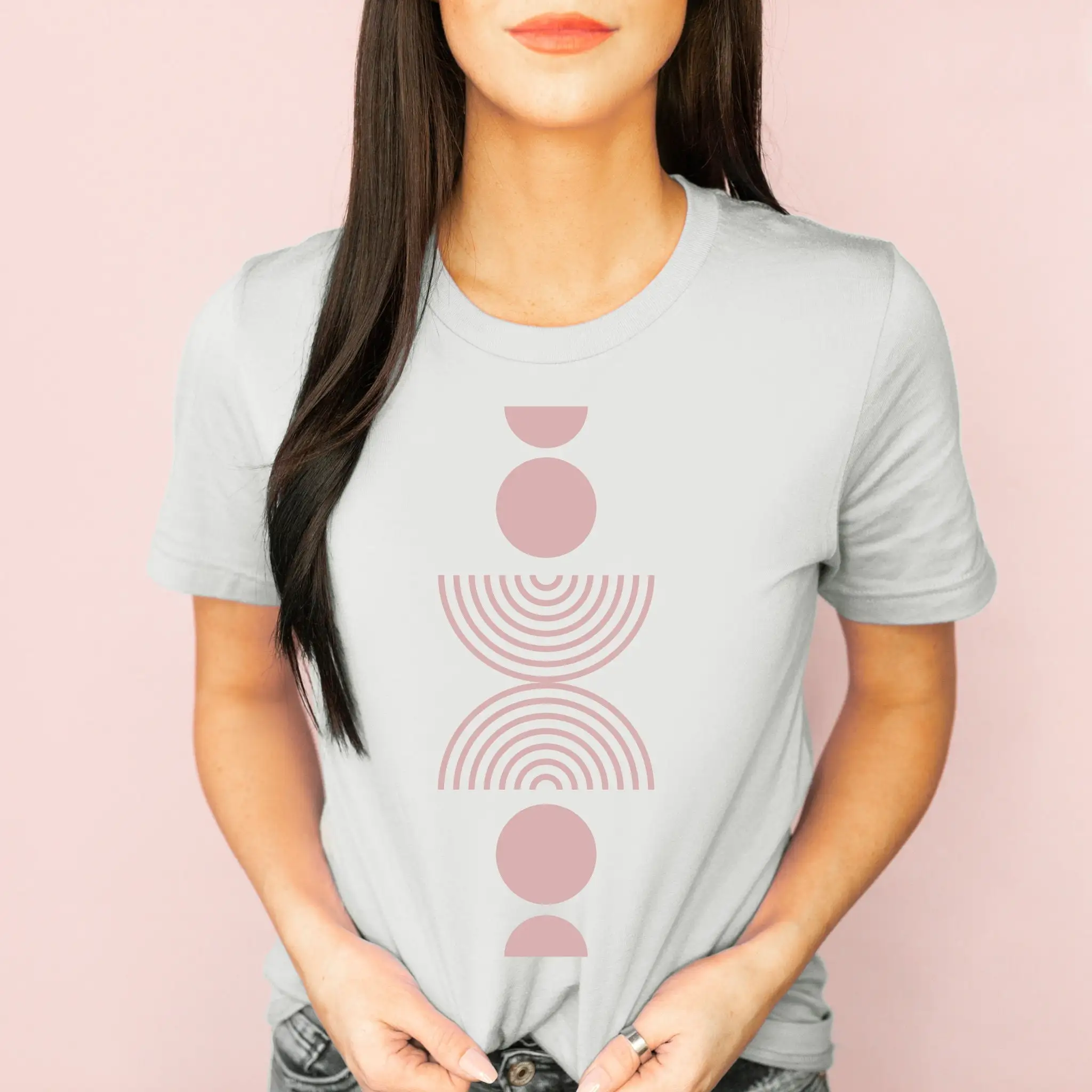 Boho Abstract T Shirt Shapes Modern Minimalist Aesthetic Geometric Minimal