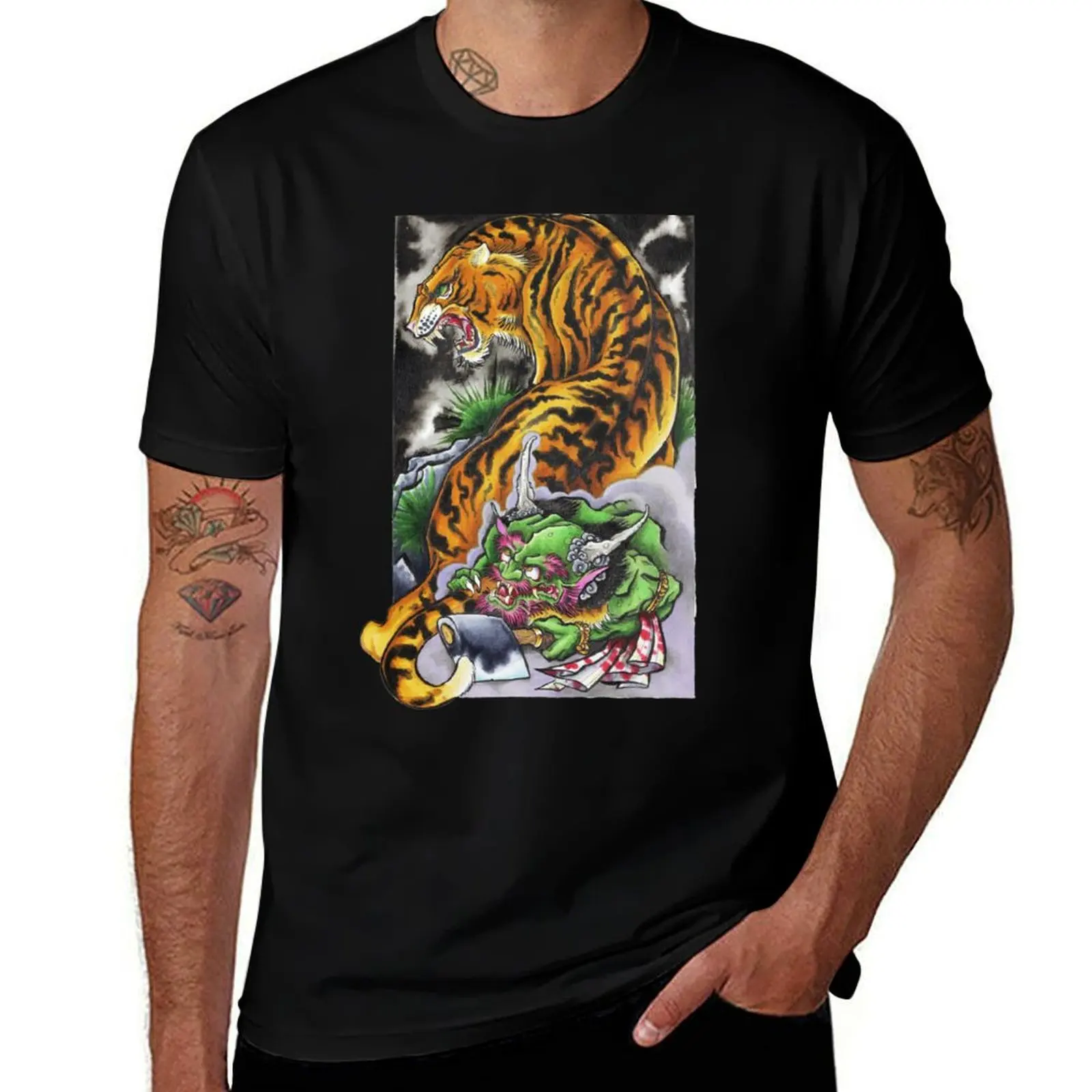 

Tiger & the Troll T-Shirt croswit shirt man vintage anime shirt clothes heavyweights mens graphic t-shirts pack