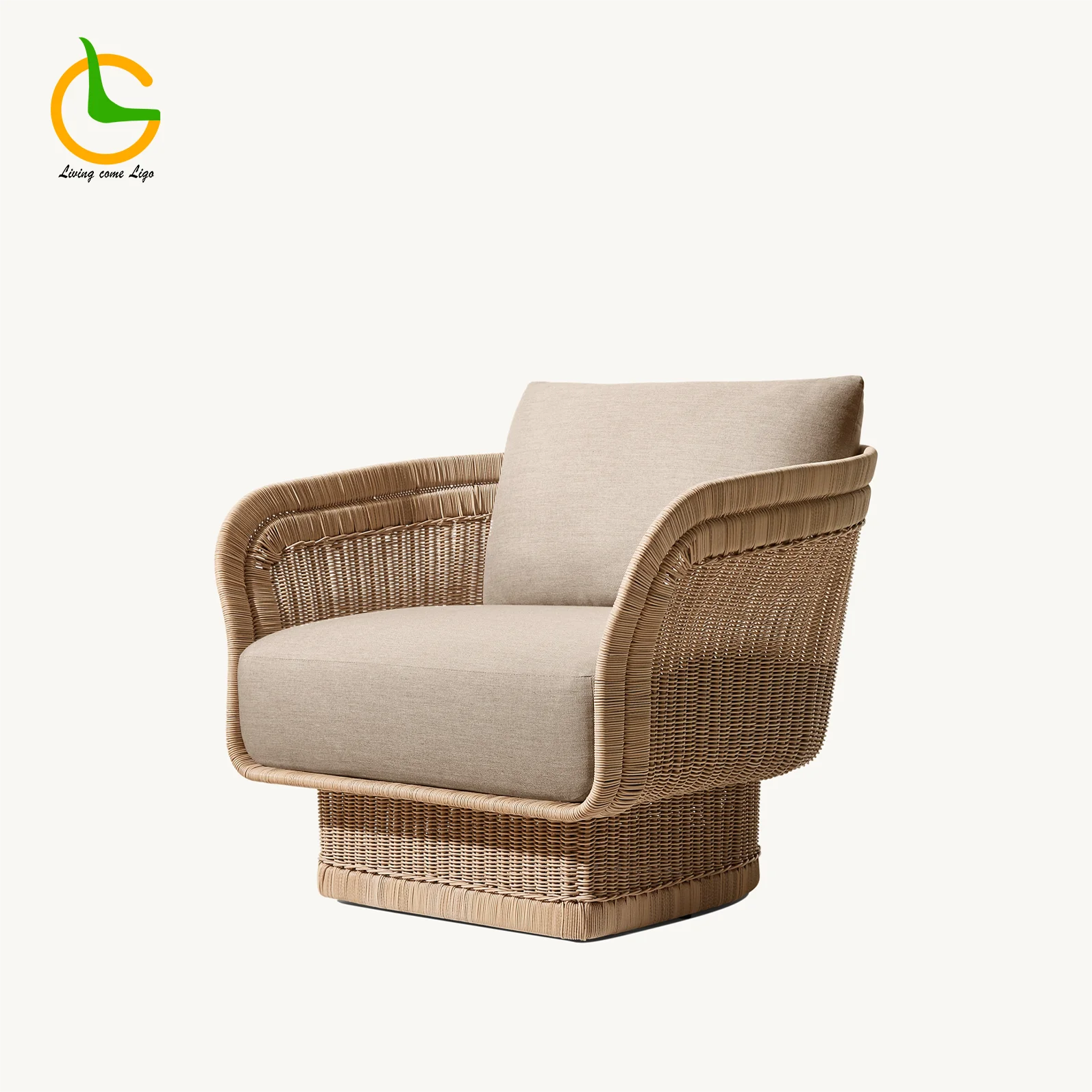 High Quality Hand-Woven UV-Resistant PE Rattan Weather Resistant Modern Design Hotel Outdoor Furniture Set Sofa Aluminum Frame