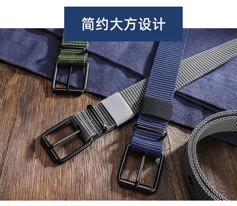 110/130 cm Schwarz Leinwand männer Gürtel Pin Schnalle Leder Gürtel frauen Trendy Gürtel Mit Jeans Gürtel für Männer Frauen Outdoor Sport Gürtel – Detail 4