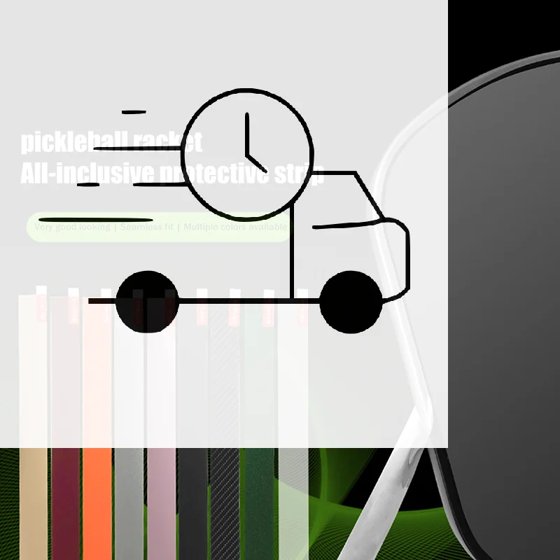 

Лазерная защитная лента для ракеток для пиклбола - Защита края головки ракетки - Лента для защиты края ракетки - Идеально подходит для изогнутых краев, лазерная лента
