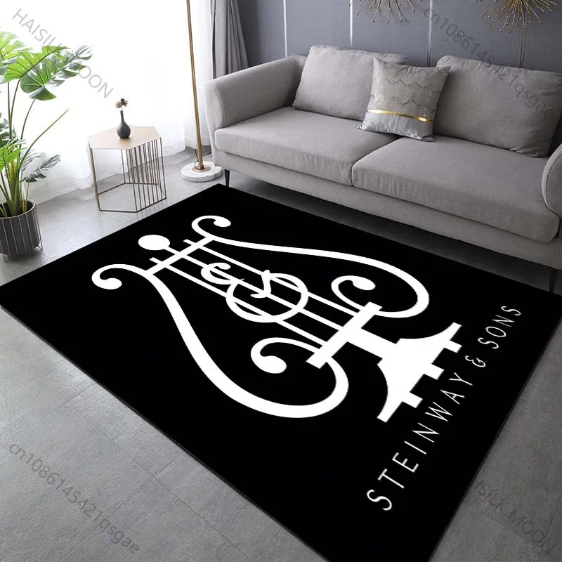 New Product！Piano S-STEINWAY Pattern Carpet for Living Room Bedroom Bathroom Mat Creative Doormat Sofa Home Decor Large Size