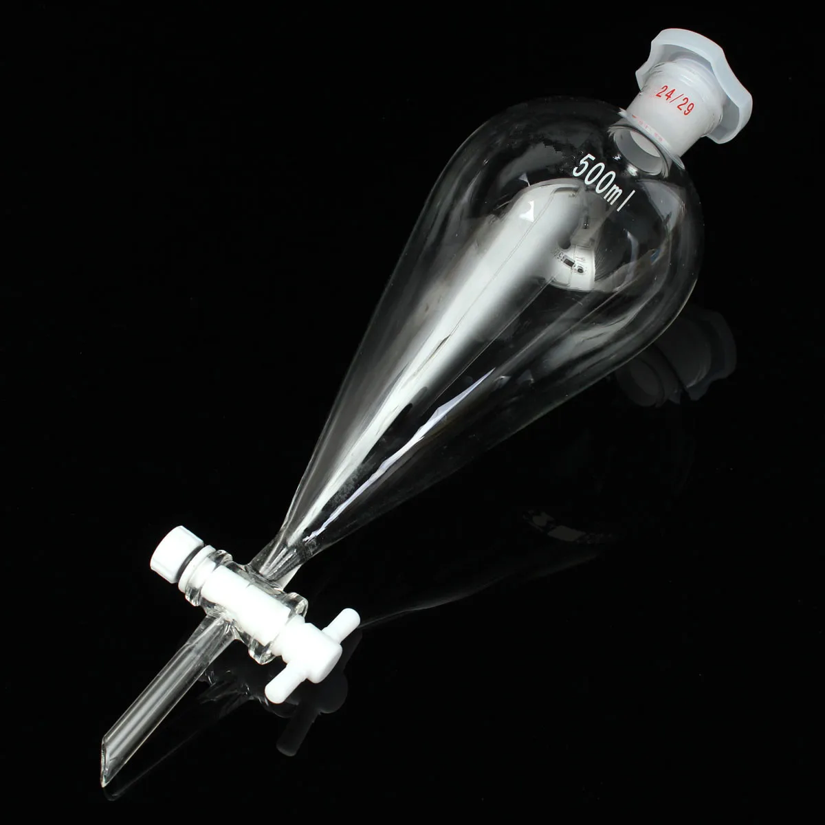 

Kicute Transparent Glass Separatory Borosilicate Funnel With PTFE Stopcock 500ml Pear Shape Funnel 24/29 Chemistry Lab Supplies