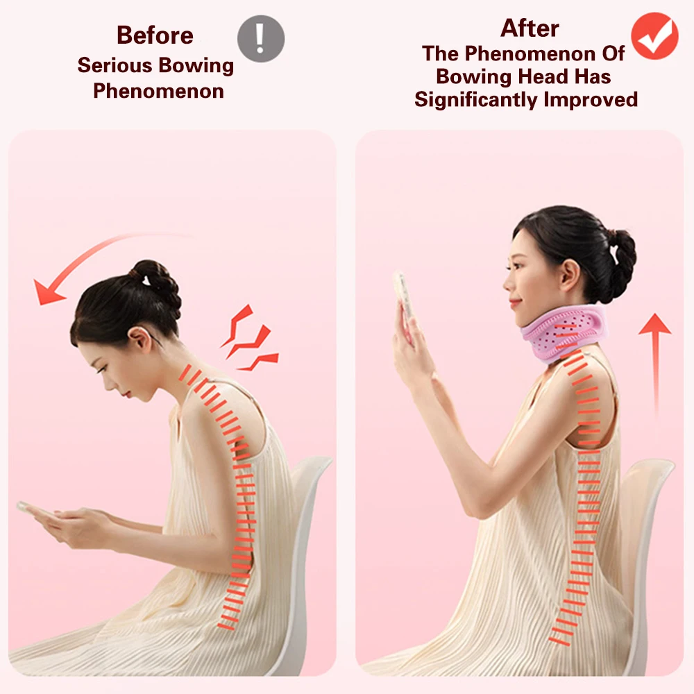 Neck Brace Adjustable Neck Stretcher Orthopedic Collar Cervical Posture Corrector Relieve Pain Pressure Neck Support Tractor