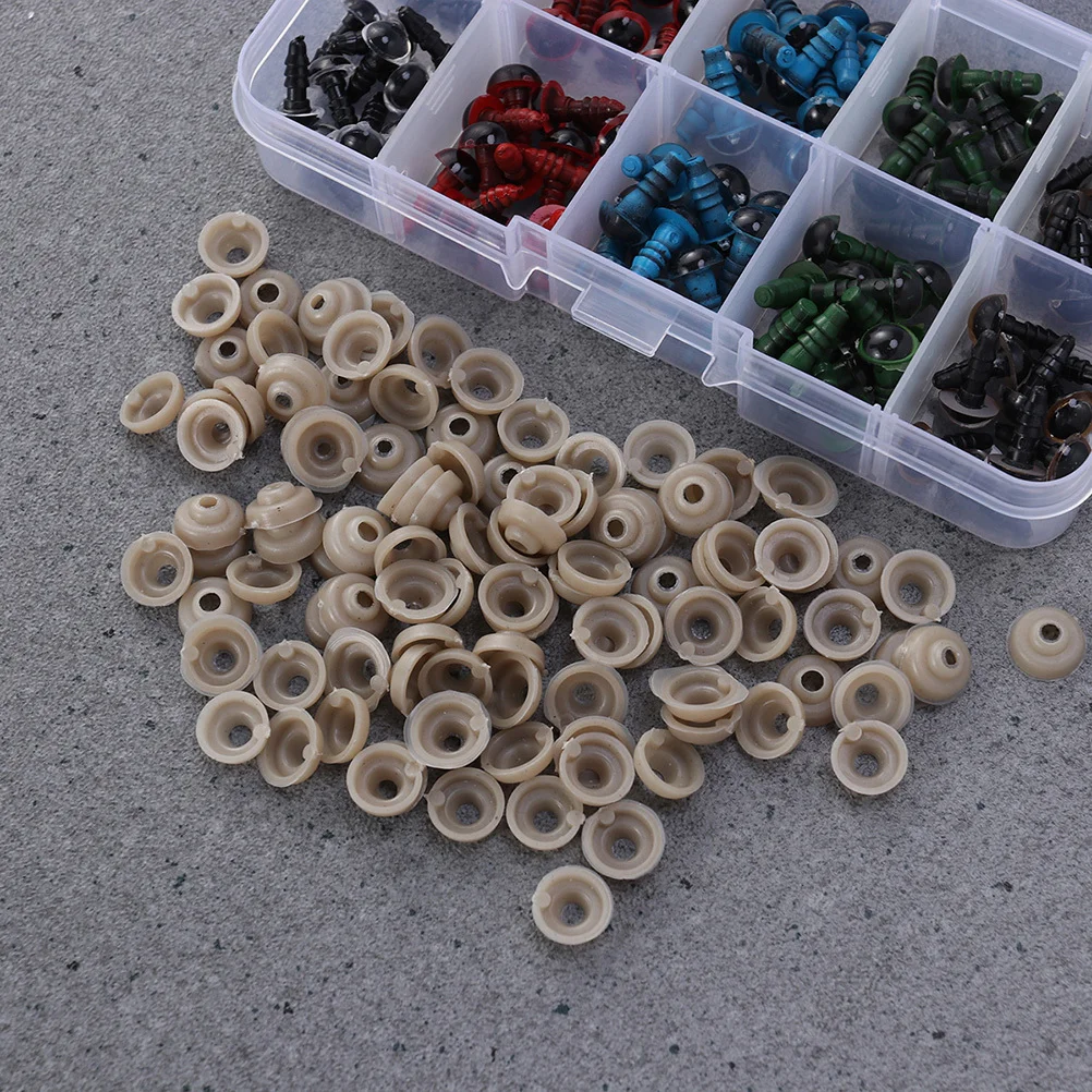 

100pcs Plastic Eyes Set 12Mm 5 Colors With Washers For Making Diy Bear Stuffed Animals Puppet Craft Replacement Parts