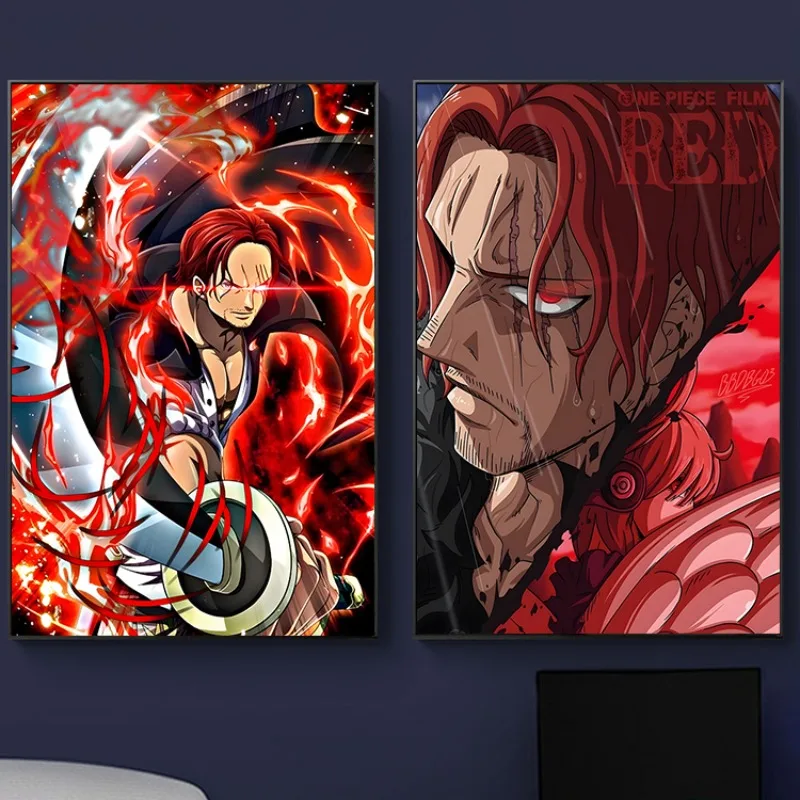 2026 O-One P-Piece Cuatro Emperadores Shanks Póster Decorativo sin Marco con Núcleo de Diamante para Decoración de Muebles Animación Peri