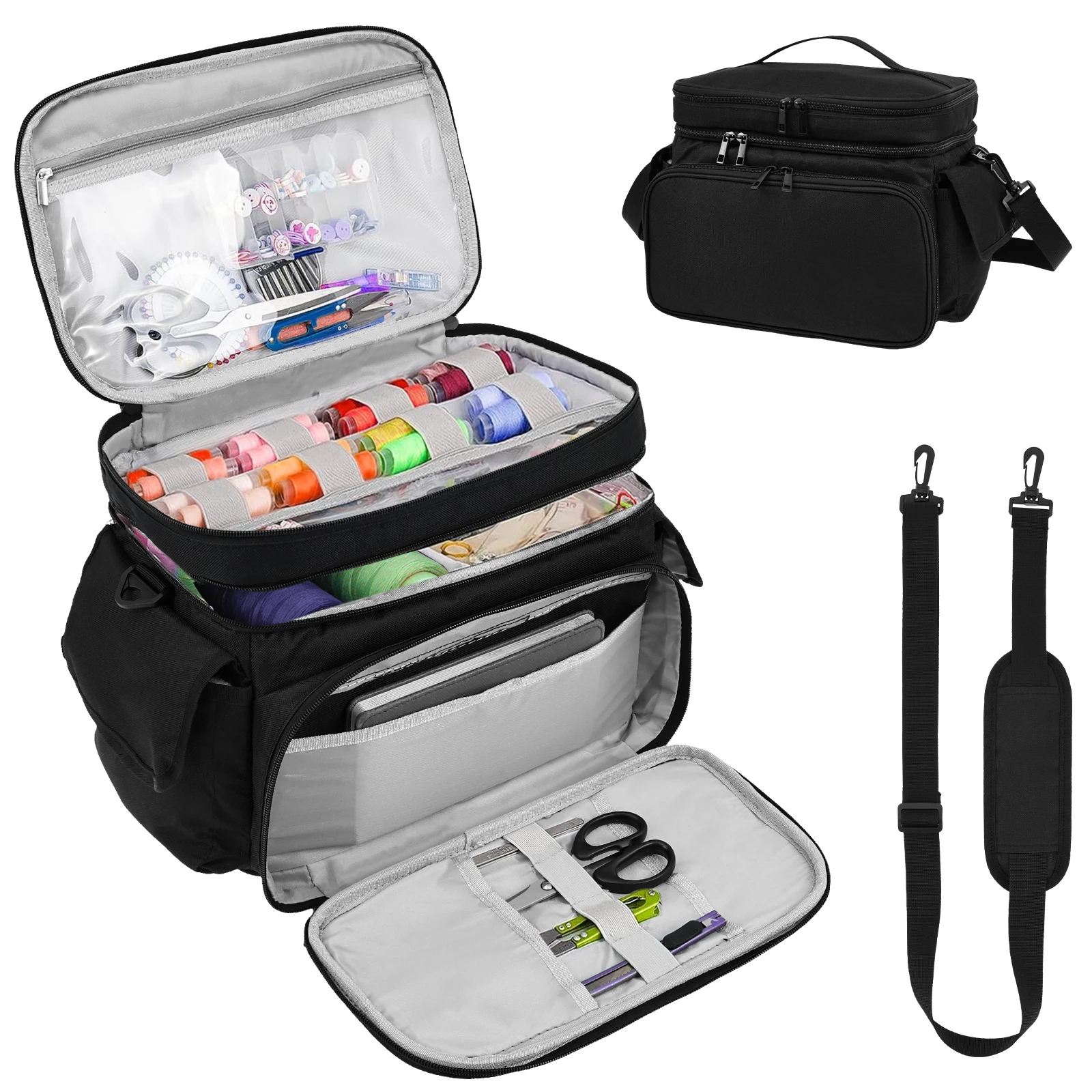 

Large Sewing Bag Wool Knitting Yarn Tote Storage Bag Wool Crochet Hook Knitting Needles Sewing Box Organizer DIY Accessories