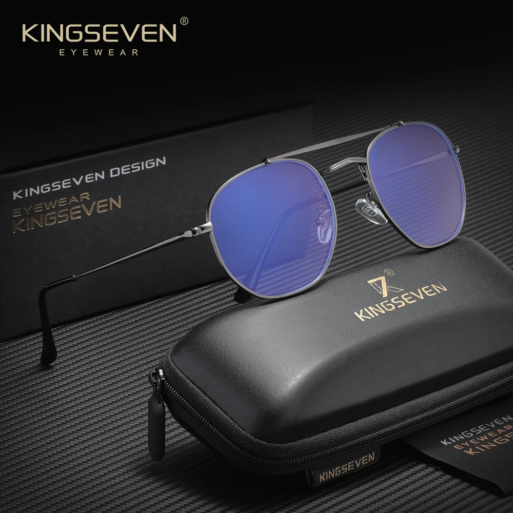 

Очки KINGSEVEN Casual Square Blue Light: модные компьютерные защитные очки от синего света для мужчин и женщин, стильные повседневные оправы