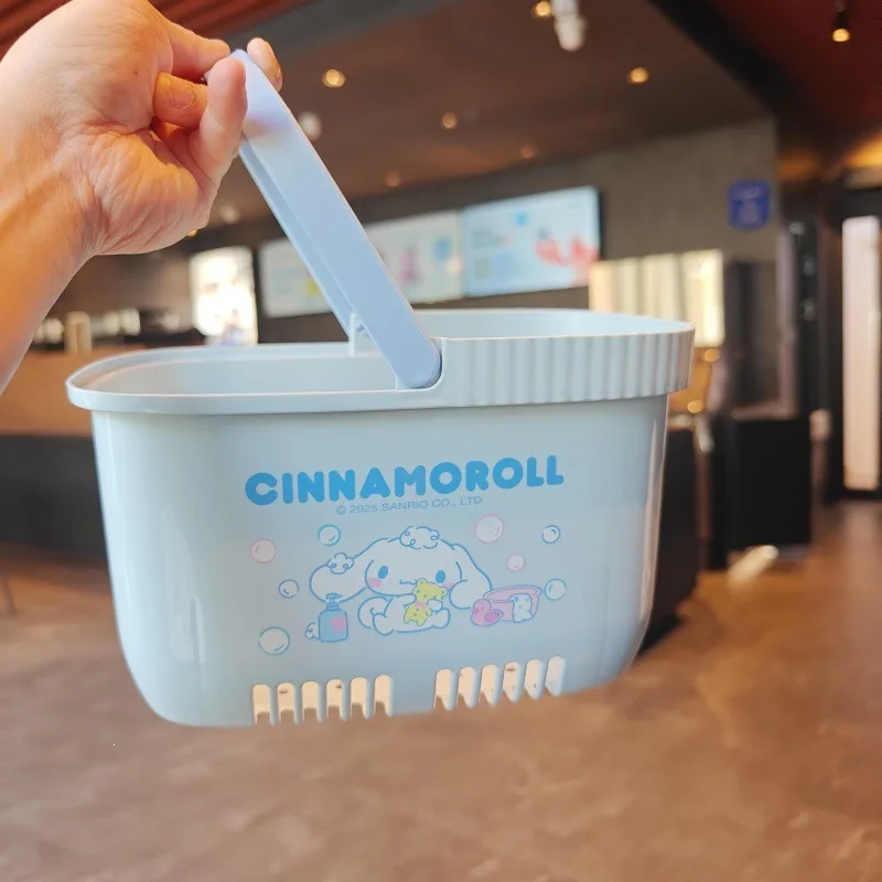 Hello Kitty bath portable drain storage basket, large capacity multifunctional bath drain basket