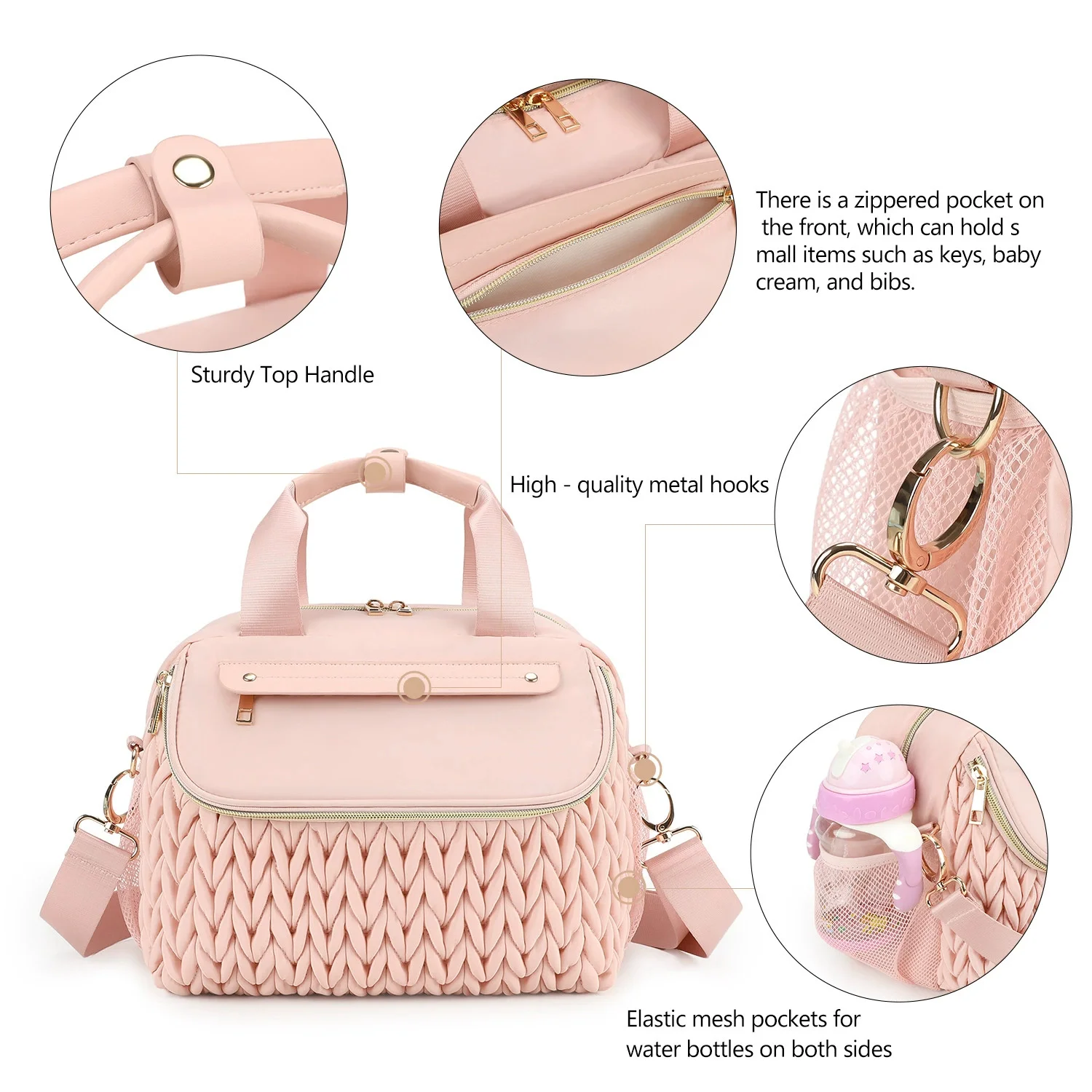Nueva Bolsa Maternal Acolchada, Portátil y Convertible en Bandolera para Salidas, Bolsa de Hospital, Bolsa de Maternidad Multifuncional de Gran Capacidad