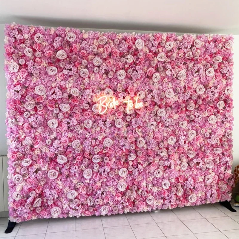 1Piece 3D Silk Rose Flowers Backdrop Wall Party Backdrops Wedding Decoration Artificial Flower Wall Panel Home Decor Baby Shower