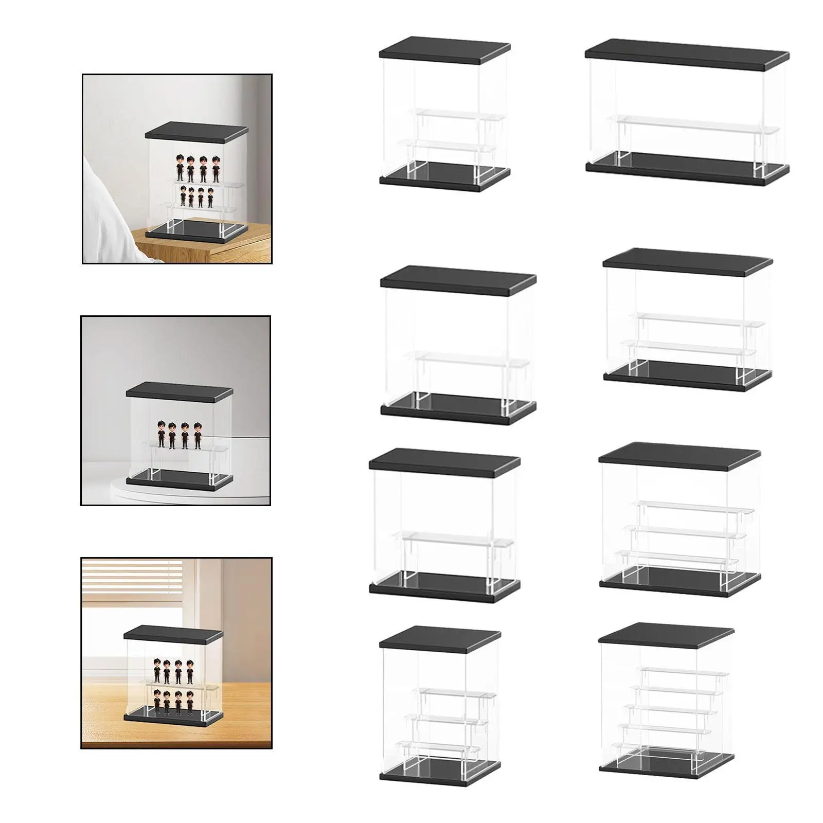 Acrylic Display Case Storage Display Box for Countertop Miniature Figurines