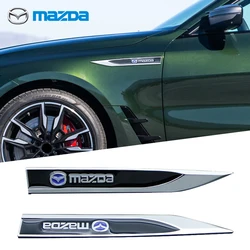 2pcs Car Emblem Badge Sticker Decoration Metal Body Blade Side Label for Mazda 2 3 MS 6 CX-5 CX5 BT-50 CX-30 AXELA Accessories