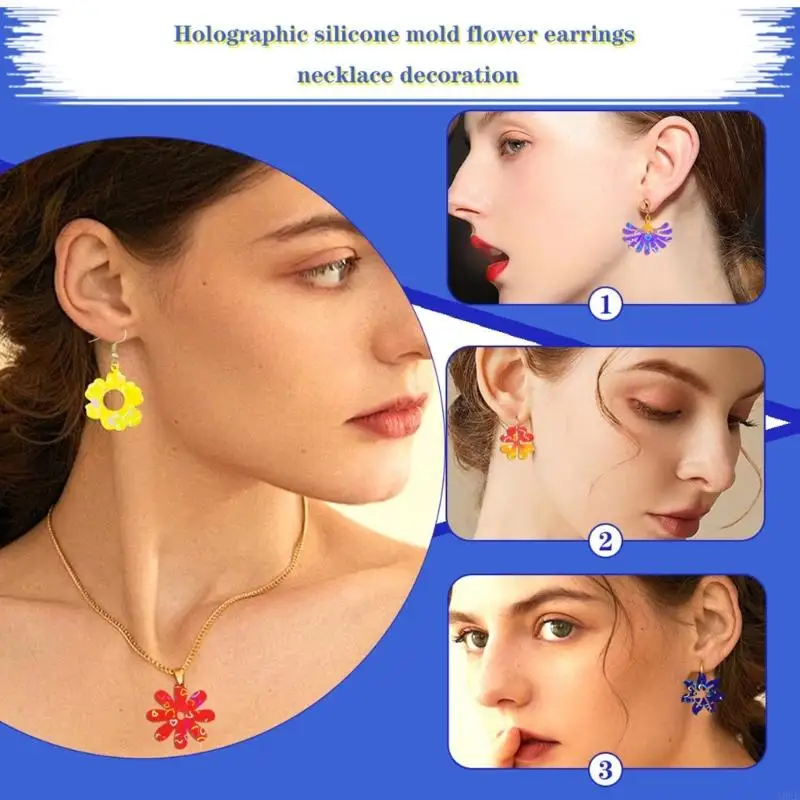 

Sunlight Reflective Holographical Mold DIY Resin Earrings Pendants Crafting