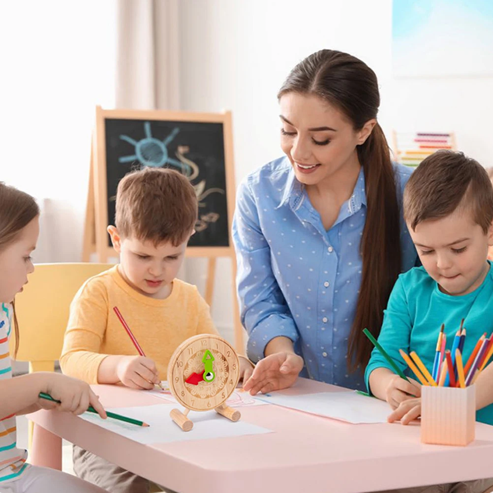 Orologio con numeri in legno Giocattolo educativo per la cognizione del tempo per bambini Sviluppo delle abilità motorie fini Apprendimento dell'ordinamento delle forme colorate