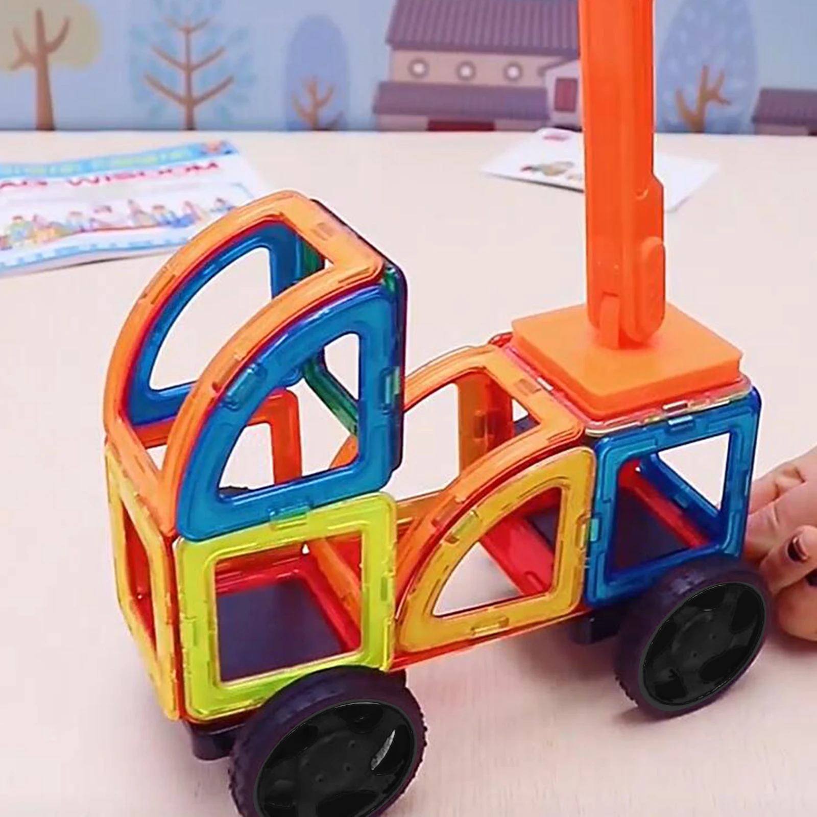 Ensemble de roues magnétiques pour garçons et filles, jouets magnétiques, base de construction bricolage, accessoire de carrelage, 2 pièces