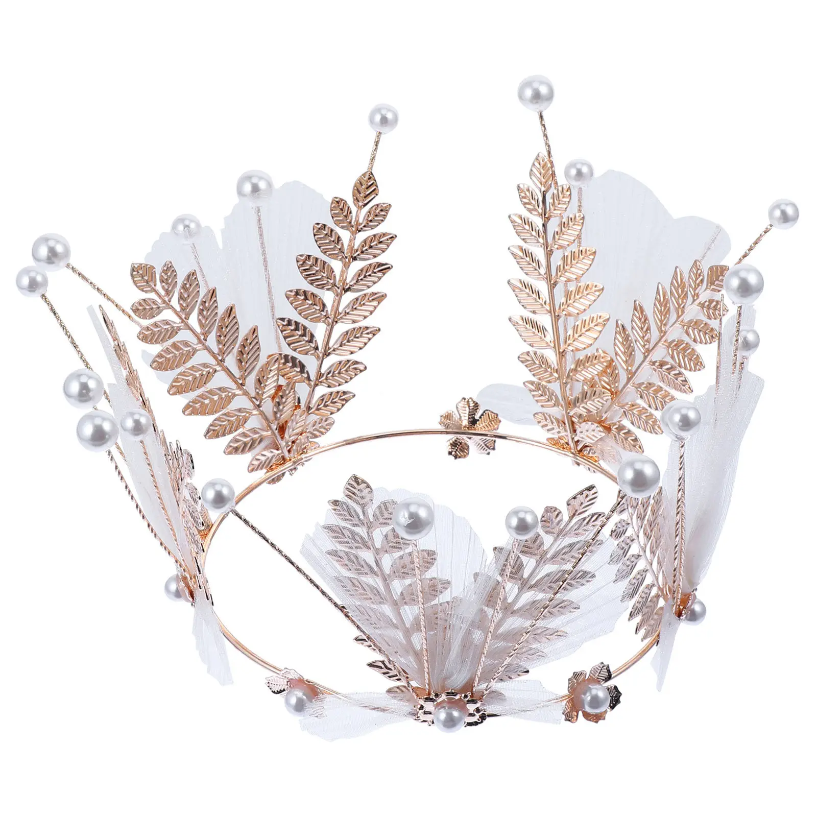 1Pcs Exquisite Acrylic Crystal Crown Headdress with Fixed Safety Rings for Ladies Wedding Birthday Celebration Hair