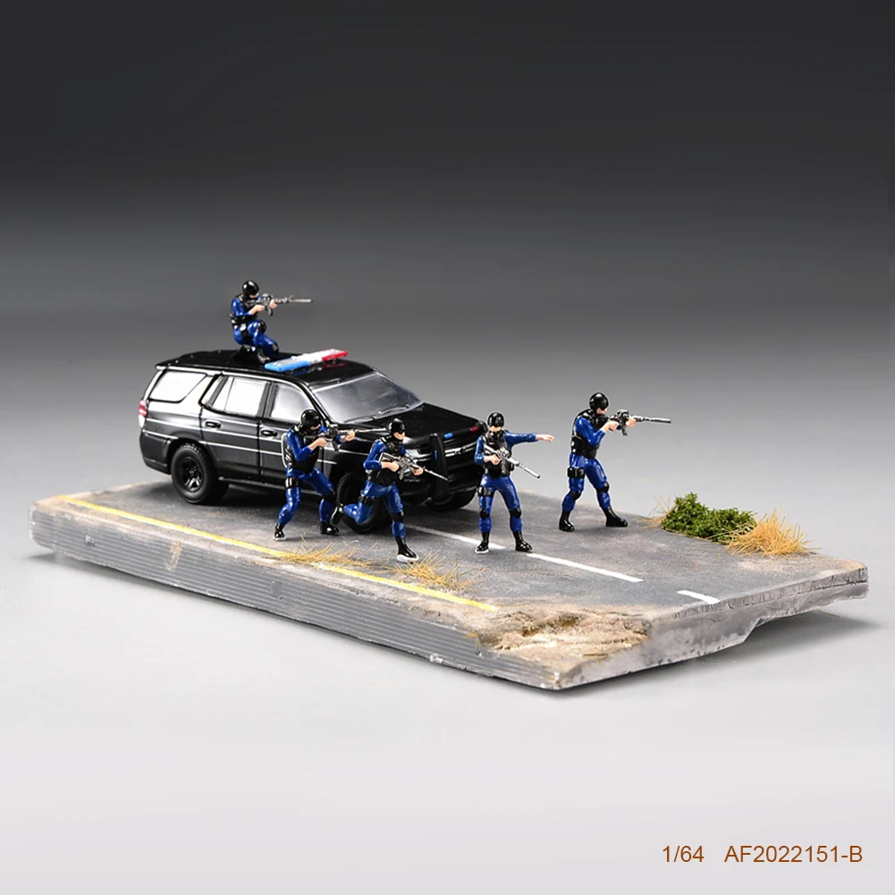 

Окрашенные миниатюры 1/18 1/24 1/43 1/64 1/87, блок реагирования, команда прицеливания, специальная полицейская фигурка, модель игрушки, реквизит для сцены, вид, декор