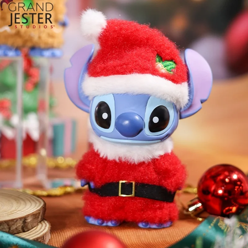 Hot Genuine Christmas Stitch With Outfit Series Blind Box Kawaii Stitch Figure Toy Collectible Doll Mystery Box Stitch Christmas