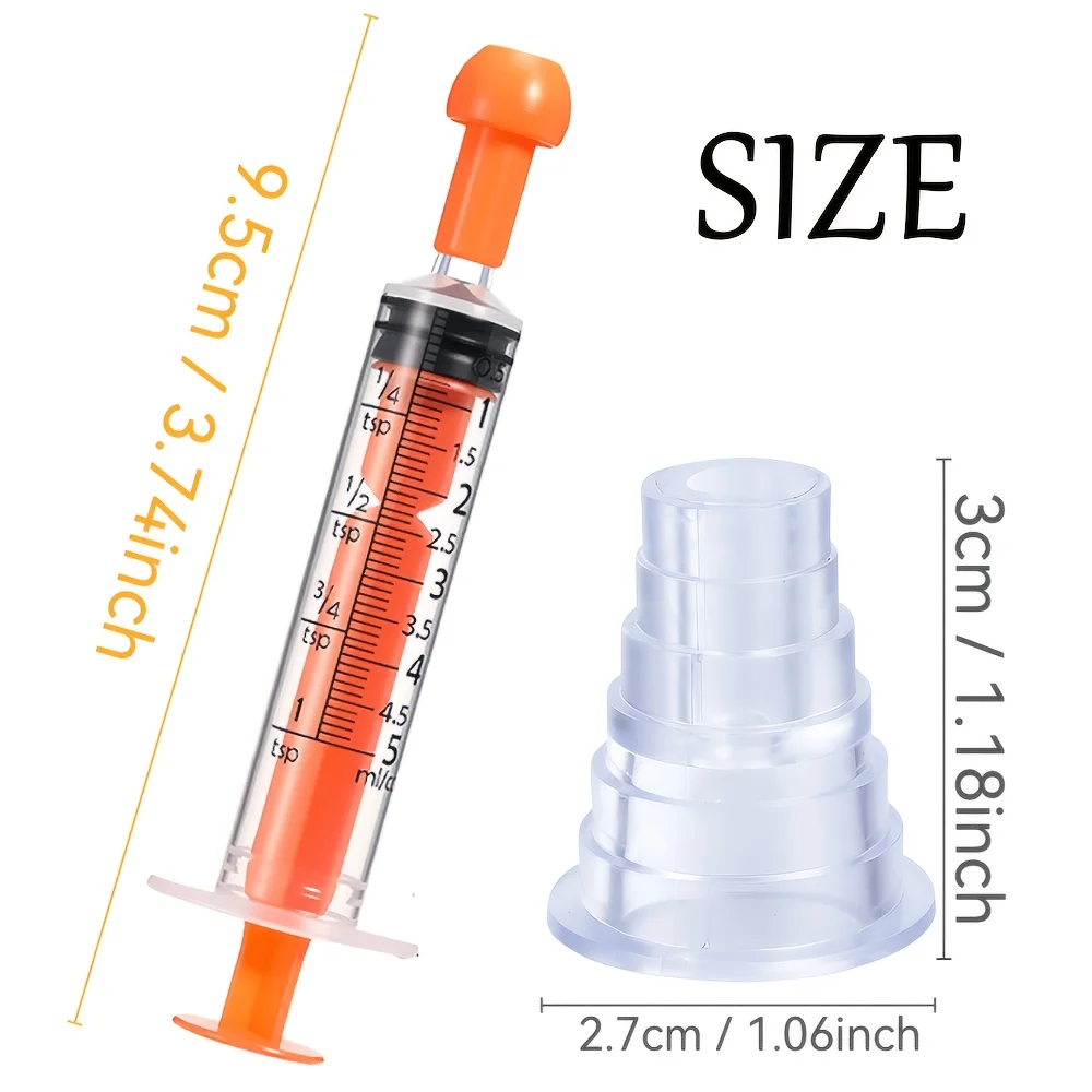 5ml colored industrial plastic syringe set (including bottle mouth adapter) | liquid calibration and removal