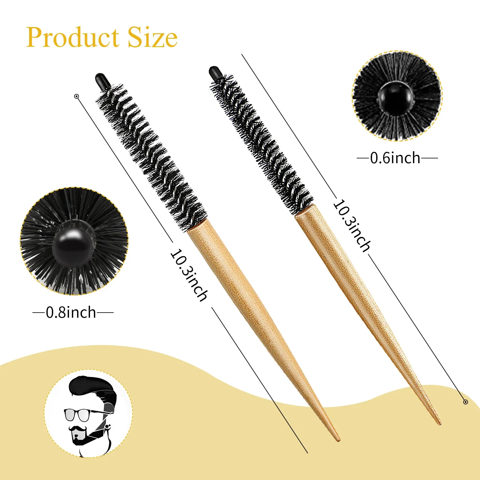 Round Hair Brush 16mm 20mm Wooden Small Professional Hair Comb Salon Curling Brush for Hairdresser Styling Barber Accessories