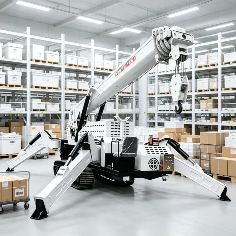 High End Self Propelled Tracked Spider Crane Lift Telescopic Folding Boom Elevator Articulated Lifting Platform 12 T 12m Winch