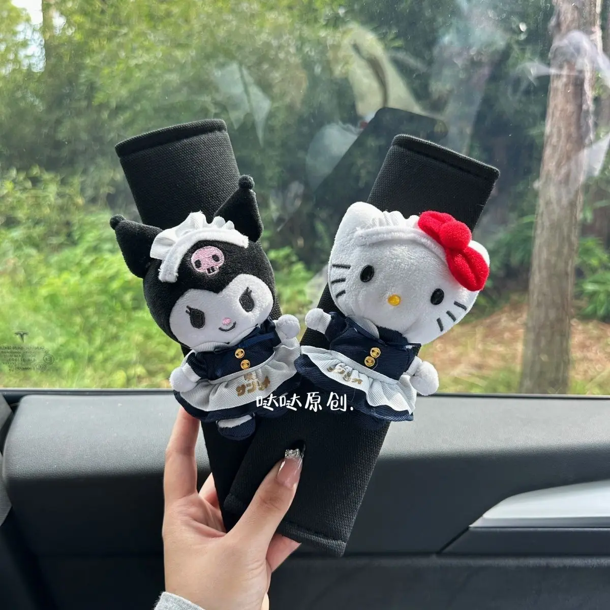 

Sanrio Hello Kitty Cute Cartoon Bow Bear Car Seat Belt Cover Auto Seatbelt Safety Shoulder Pad Soft Plush Protector