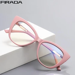 FIRADA Fashion Comfortable Cat Eye Glasses Vintage Ultra Light TR Eyeglasses Sexy Optical Prescription Eyewear Frame Women 2097