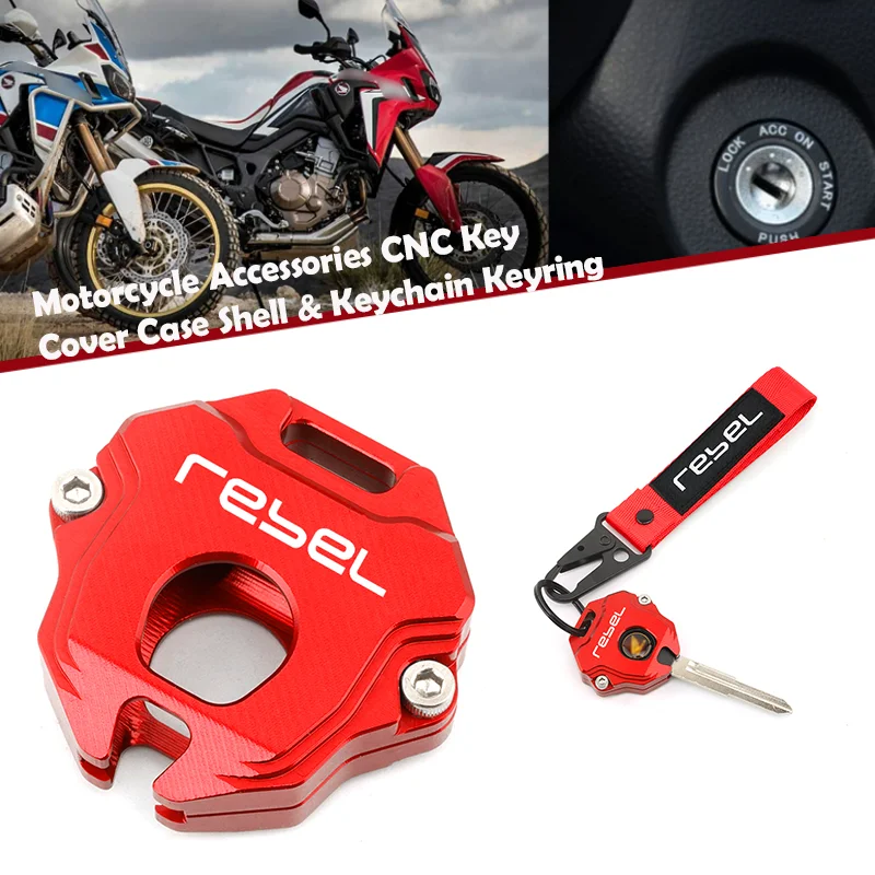 

New For Honda Rebel CM1100 REBEL 1100 1100T DCT 2021-2024 Motorcycle Accessories CNC Key Case Cover Shell & Keyring KeyChain