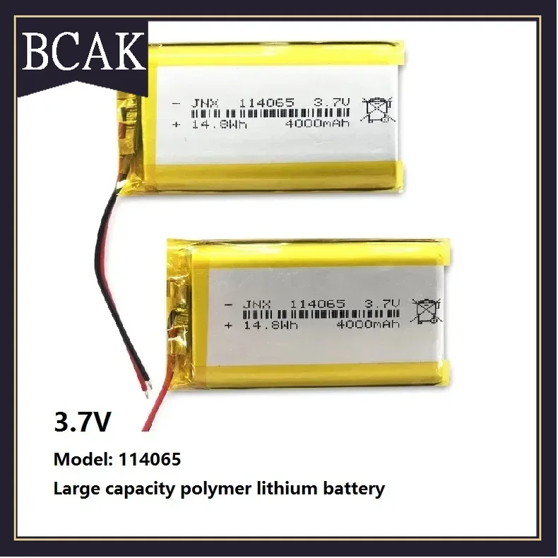 BCAK Style 3.7V 114065 4000mAh Large-capacity Polymer Lithium Cells Bluetooth Speaker Shaver Beauty Instrument Mobile Power Bat