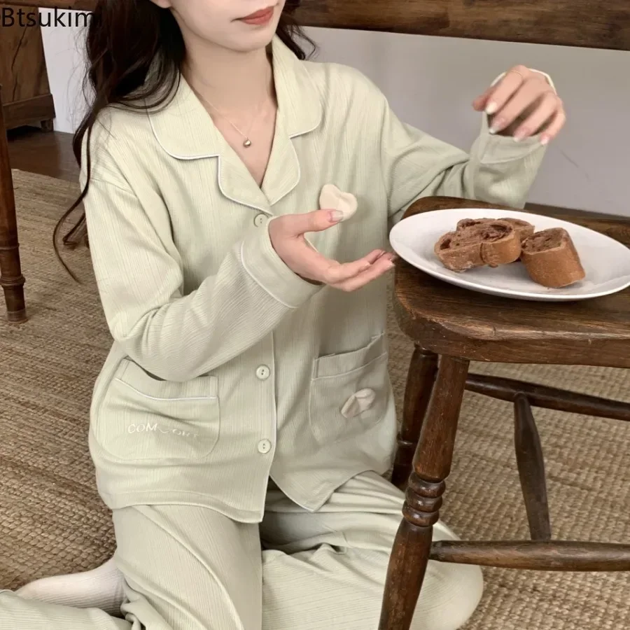 2025 Women's Summer 100% Cotton Yarn Pajama Sets Chinese Retro Style Short Sleeve Tops and Pants Set Homewear Sets Women Lounge