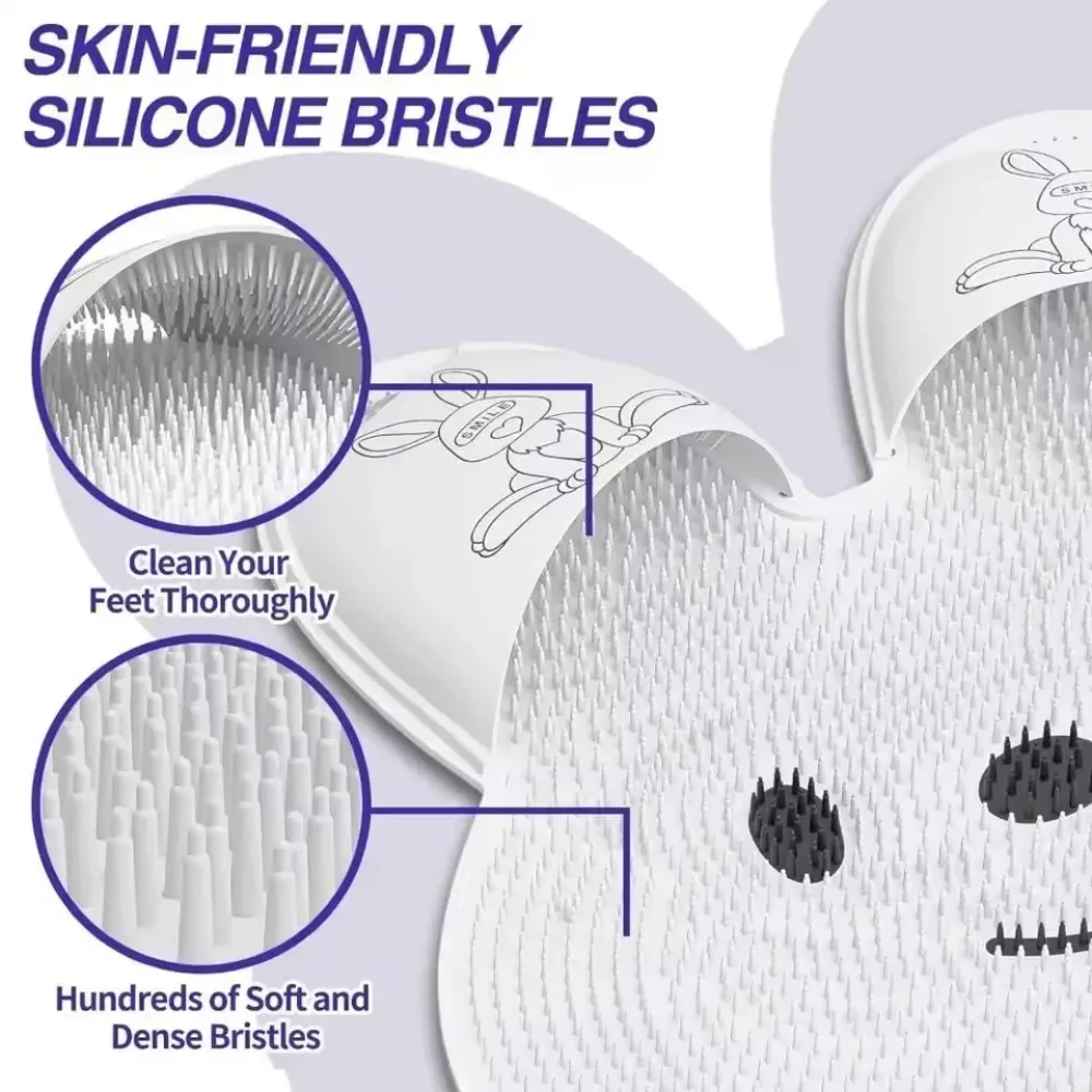 أرنب سيليكون مقشر القدمين التقشير دش تدليك فرشاة القدم تنظيف حصيرة الظهر مدلك الحمام عدم الانزلاق حمام حصيرة أدوات #3