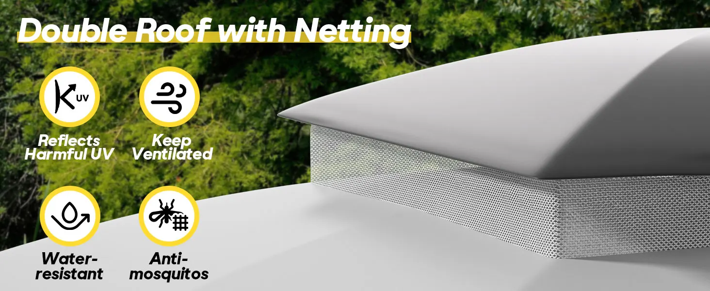 double roof with netting