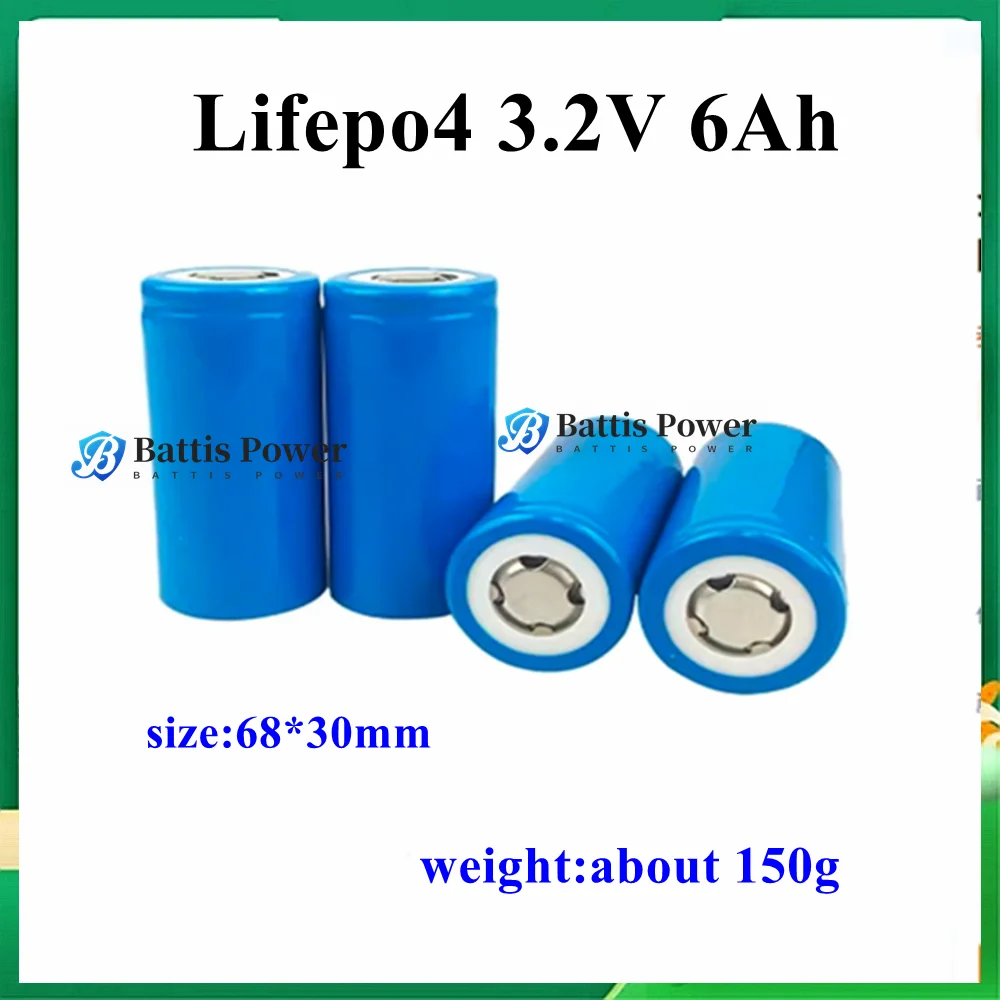 32700 3.2v 6Ah Cylinder lifepo4 battery for Solar panels,motor home Motorcycle, Scooter, Solar Storage , Boat.