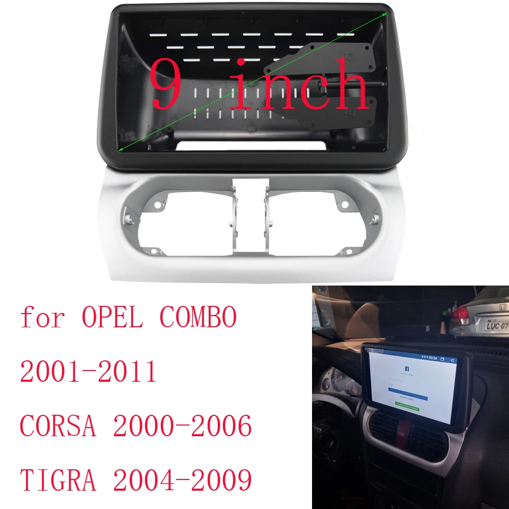 9INCH 2001-2011 OPEL COMBO/ CROSA/TIGRA Car Radio Fascias Android GPS Stereo Player 2 Din Head Unit Panel Dash Frame