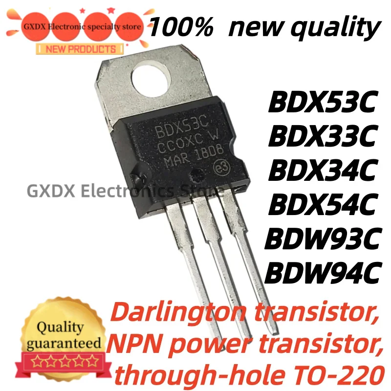 10pcs 100% New Quality BDX33C BDX34C BDX53C BDX54C BDX53 BDX33 TO220F BDX34 BDX54 BDW93C BDW94C BDW93 BDW94 TO-220F
