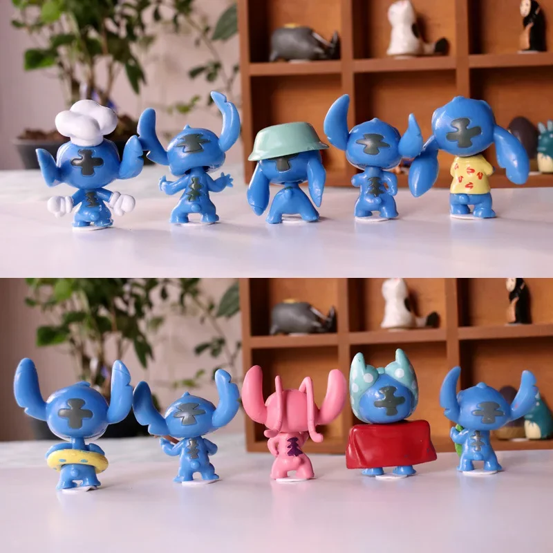 Dinsey Stitch Action Figure para Crianças, Enfeites de Mesa, Modelo Anime, Boneca Bonito dos Desenhos Animados, Presentes Esports Room