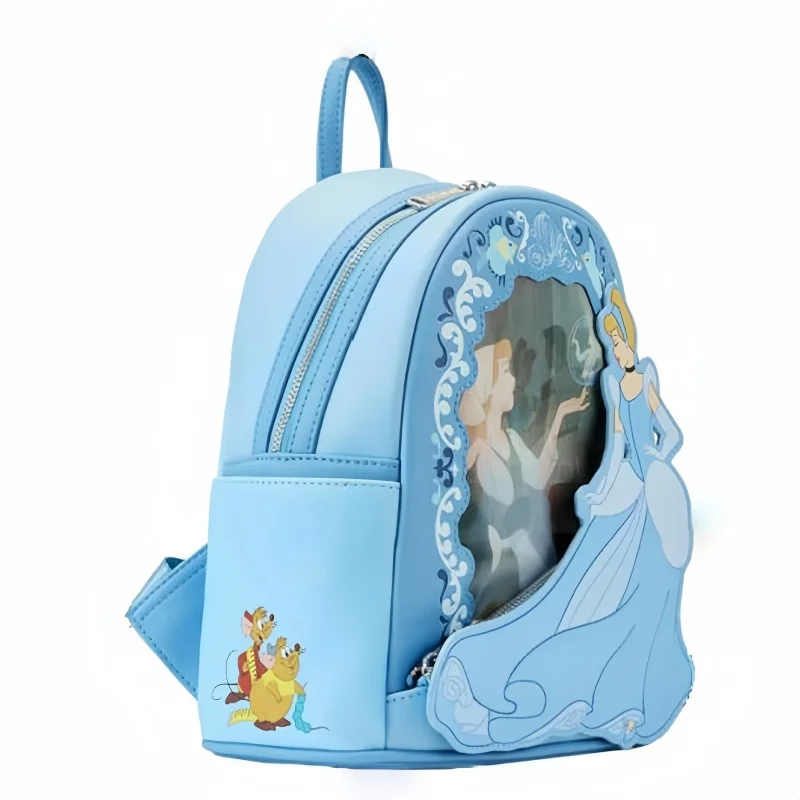 New Loungefly Disney Beauty And Beast Backpack Cinderella Princess Bag Backpack Perspective Mini Kid Backpack Girl Birthday Gift