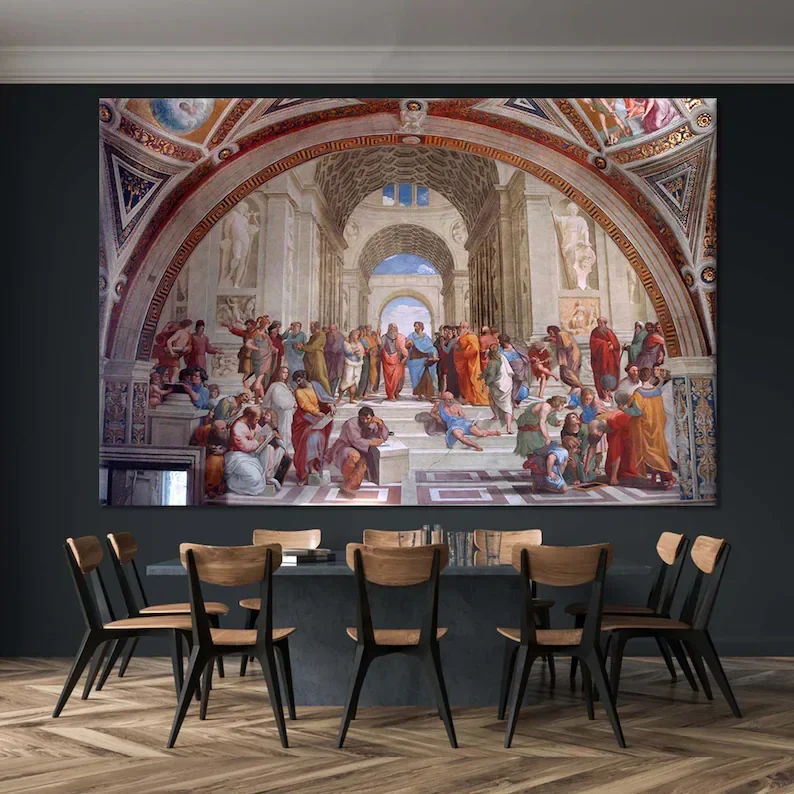 The School Of Athens Canvas Wall Art Vatican Christianity Religious Famous Artwork For Living Room Bedroom Decor