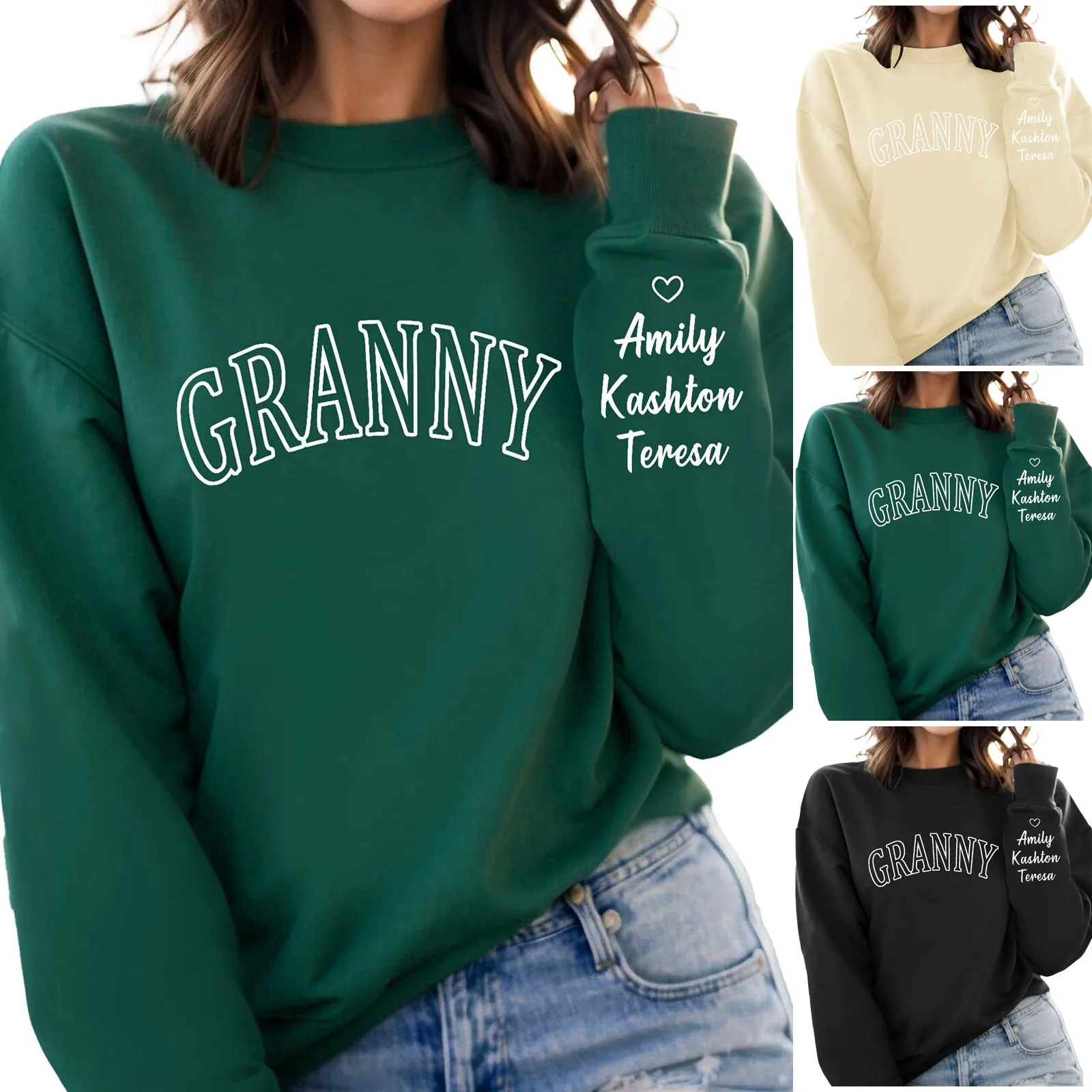 

Fall Graphic Sweaters Womens Letter Print Sweatshirt Oversize Sweatshirts Crewneck Long Sleeve Pullover Womens Cute Quarter Zip